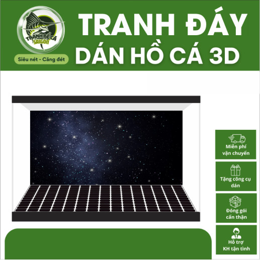 (H56) Tranh Decal dán Hồ Cá 3D Mẫu Mới ( Tranh Lưng )_TS 43