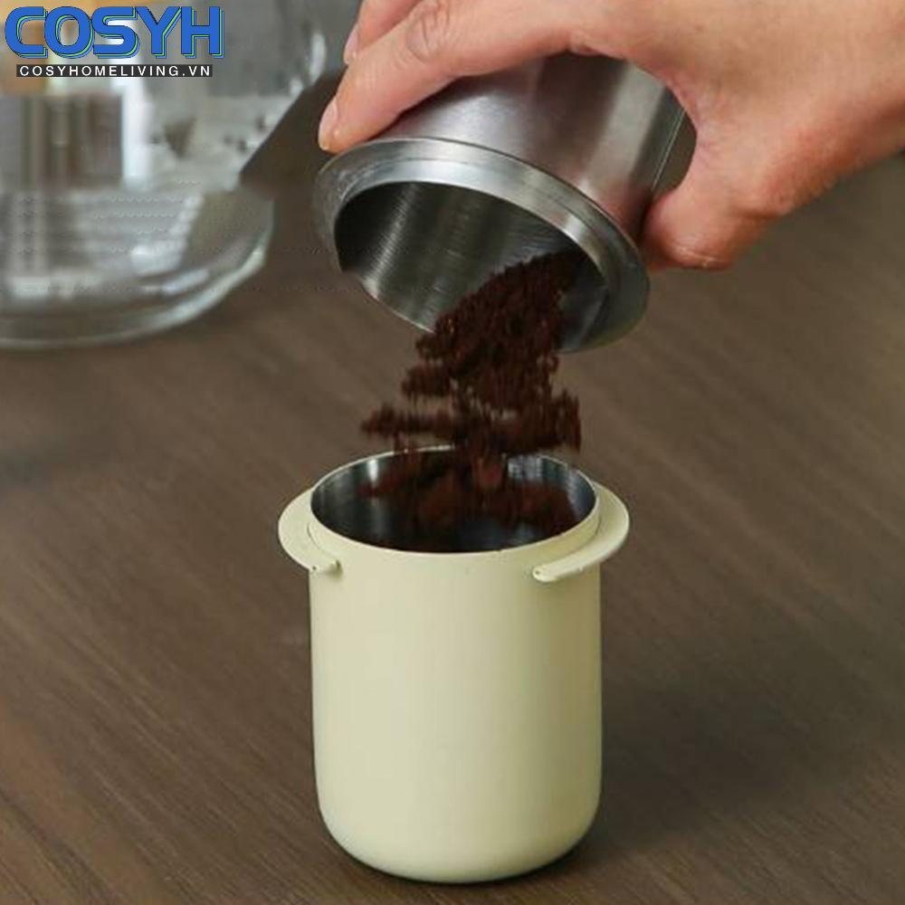 <cosyh>Durable 58mm Stainless Steel Coffee Measuring Jug for Espresso Setup and Cleanup