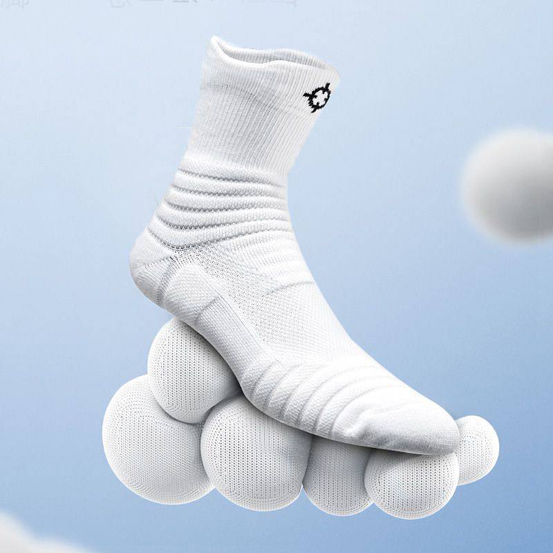 Practical Grade Exercise 2 Basketball Socks Mid-High Tube Athletic Socks Wear-Resistant Breathable T
