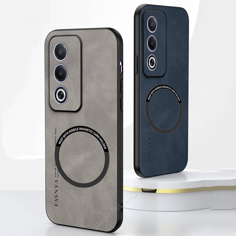 Ốp điện thoại từ tính bằng da mờ cứng cho OPPO A80 A3 Pro K12X CPH2667 CPH2639 PKD130 Ốp lưng bảo vệ