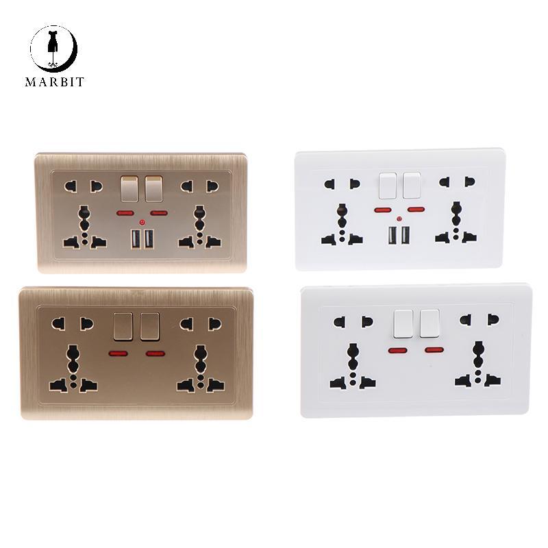 Marbit Wall Power Soet Universal 5 lỗ 2.1A Cổng sạc USB kép Soet FHS