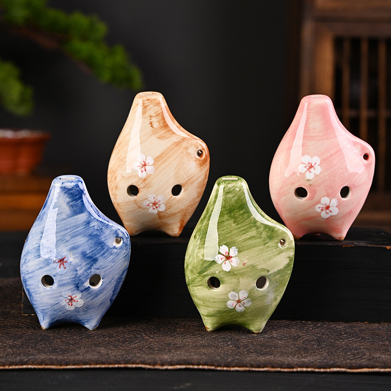 Nhật Bản Hoa Anh Đào Ocarina 6 Lỗ Alto c-Key Người Mới Bắt Đầu Trình Diễn Nhạc Cụ Sáu Lỗ Dây Piano G