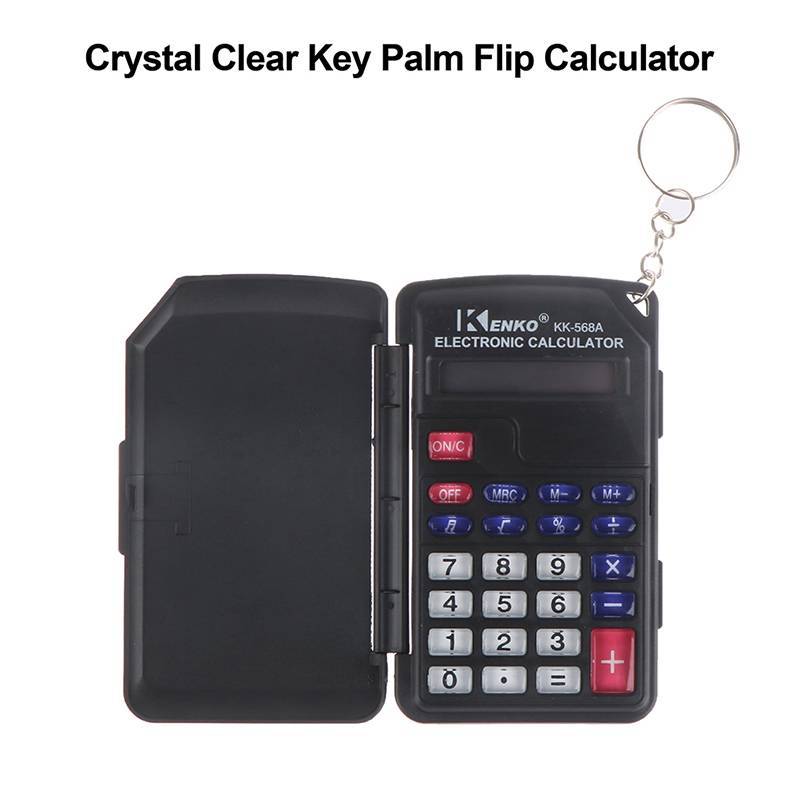 [Range11] Crystal Clear Keys Palm Clamshell Calculator Nhà thơ Máy tính học sinh Mini cầm tay Đồ dùn