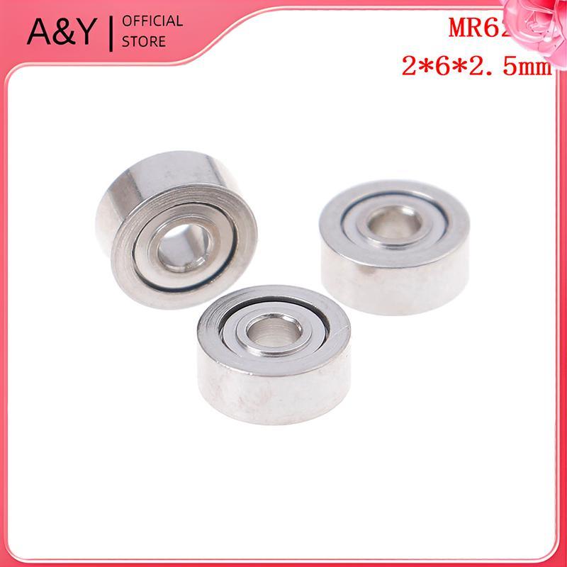 A & Y 10 Chiếc MR62ZZ (2x6x2.5mm) Vòng bi chính xác được che chắn bằng kim loại Vòng bi mini.