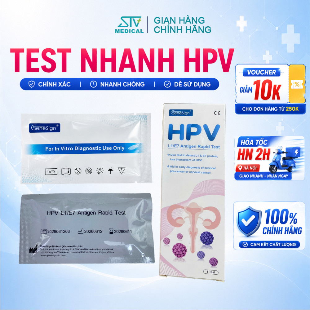 1 TEST- Que Lấy Mẫu HPV Genesign - Bộ Test HPV Chính Hãng Dễ Thao Tác
