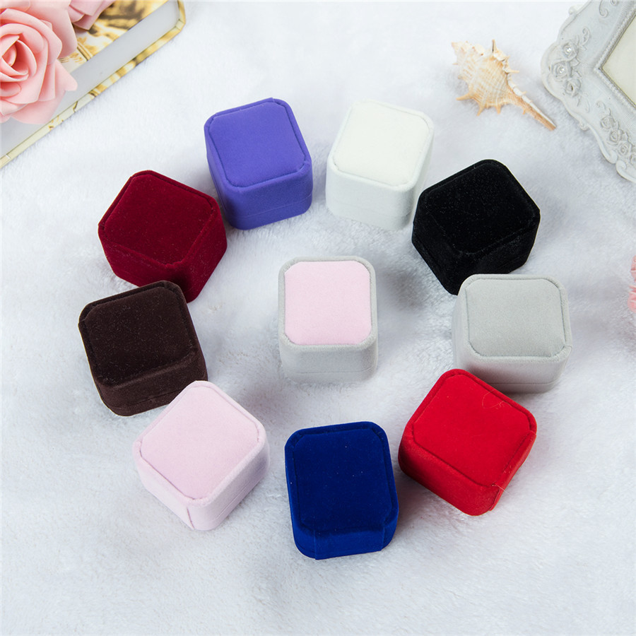 Popular~Velvet ring box Jewelry Box Badge box  Pink  Gray  Jewelry box accessories  Ring box3z MNYZ