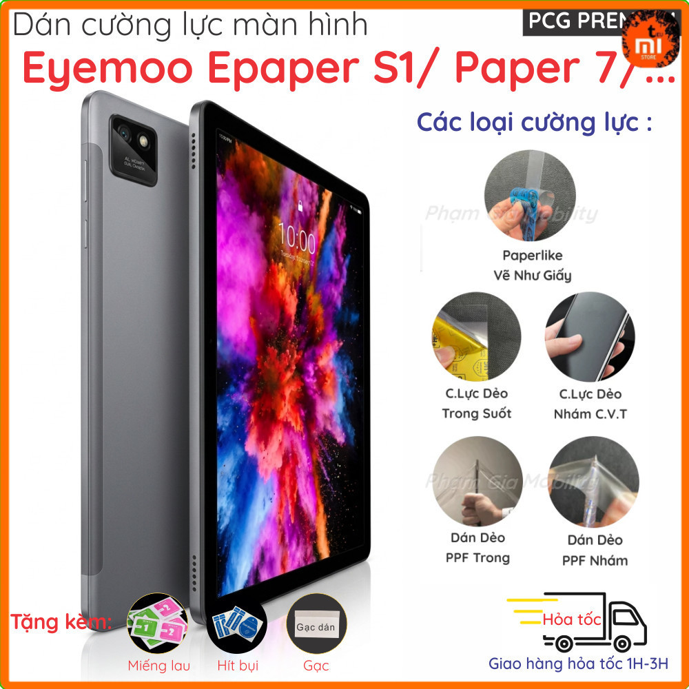 Dán màn hình dành cho máy tính bảng đọc sách Eyemoo Epaper S1/ Eyemoo Paper 7,... loại Paperlike, Na