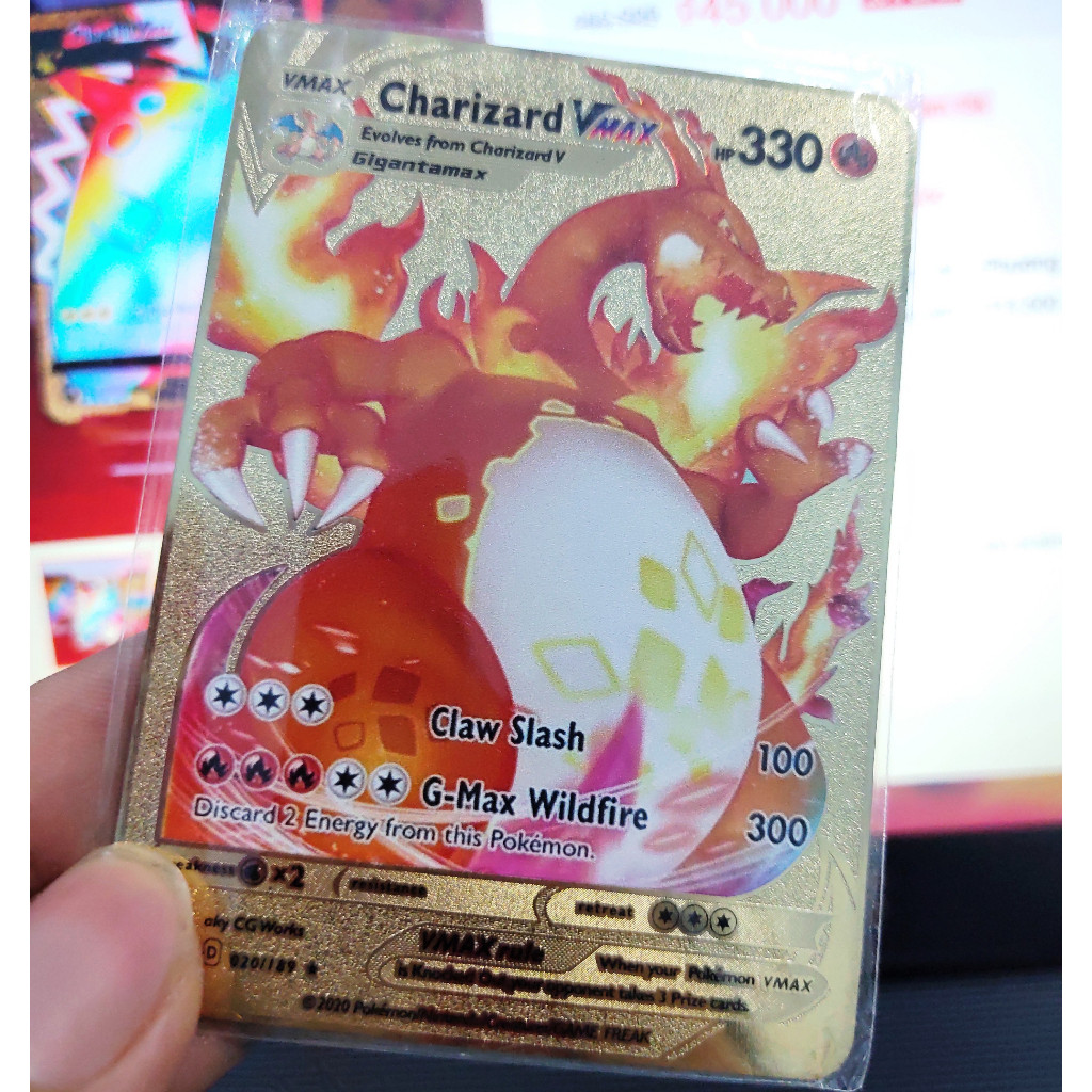 🌟GIÁ HỦY DIỆT🌟 Thẻ Bài Pokemon Kim Loại Pikachu Charizard Eevee Vmax V Vstar GX Shiny Rainbow Gold R