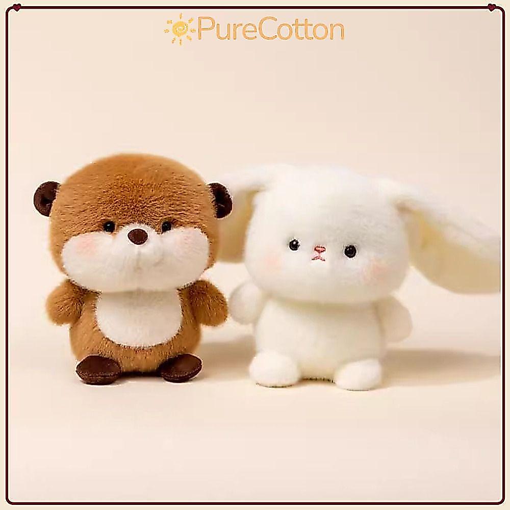 [Giao hàng từ Việt Nam] Búp bê đồng hành sang trọng PURECOTTON0, Gối động vật nhồi bông gấu 16cm, Vo