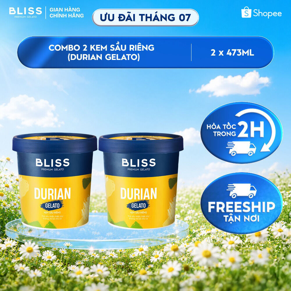 Combo 2 Kem BLISS Sầu Riêng (Durian Gelato) hộp 473ml