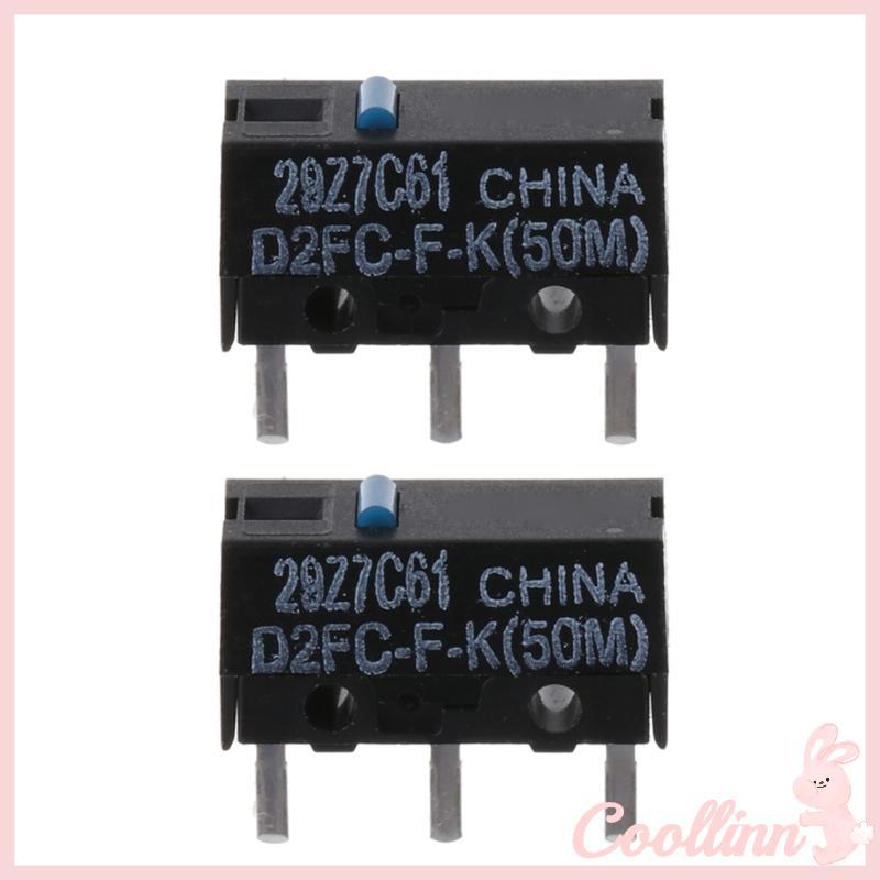 COO 2 Chiếc Chuột Micro Switch D2FC-F-7N 50m Nút Chuột Công Tắc Làm Nhăn D2FC-E-7N Chấm Xanh 50 Triệ