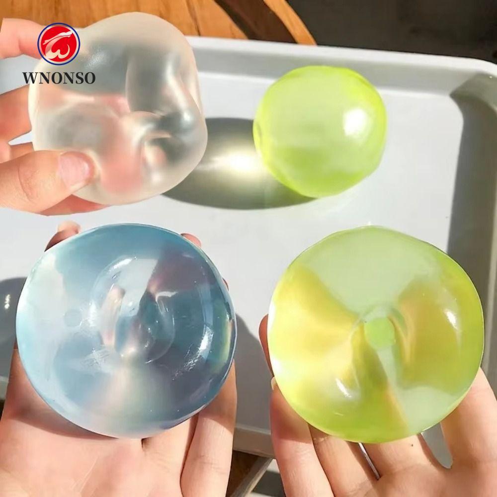 Bóng Squishy Dầu Dừa WONSO, Bóng Mềm Màu Xanh Dương Đồ Chơi Bóp Nhanh, Quà Tặng Trong Suốt Tăng Chậm