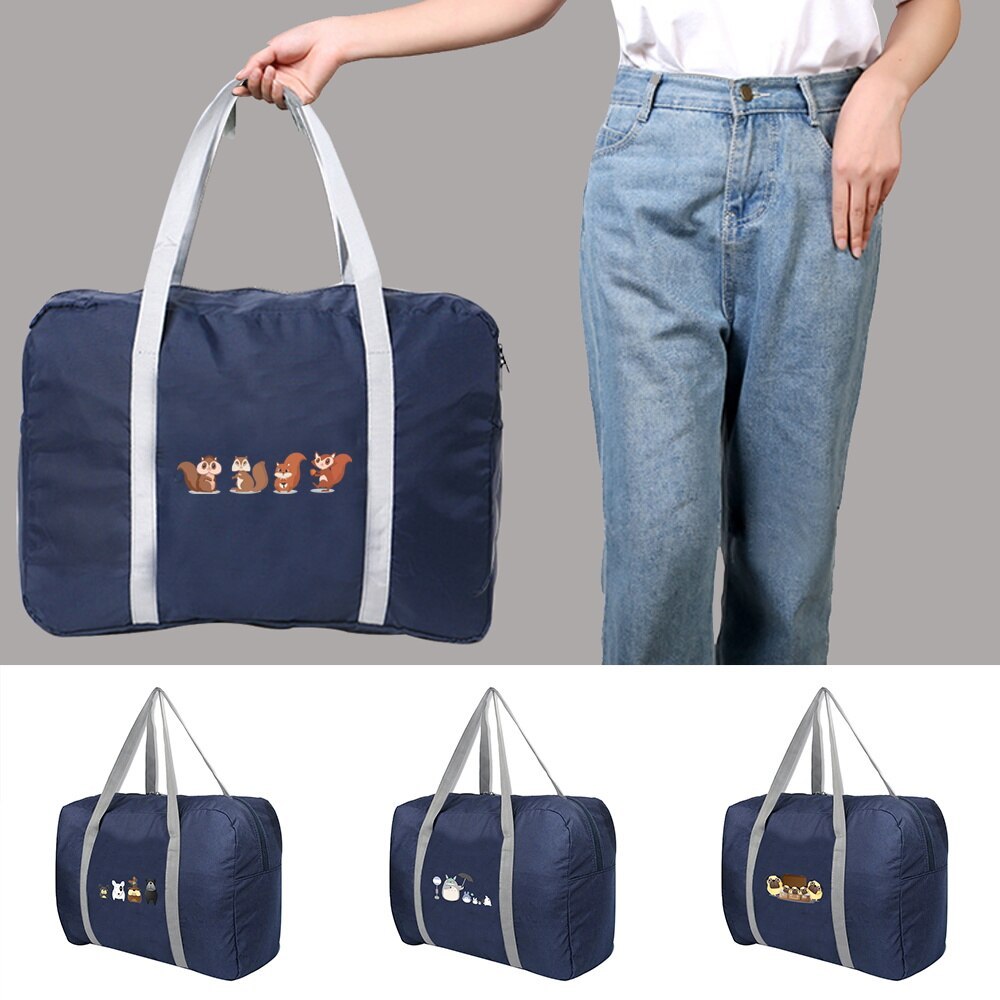 Travel Bag Foldable  Unisex Clothes Organizers Large Capacity Duffle Bag Cartoon Printed Women Handb