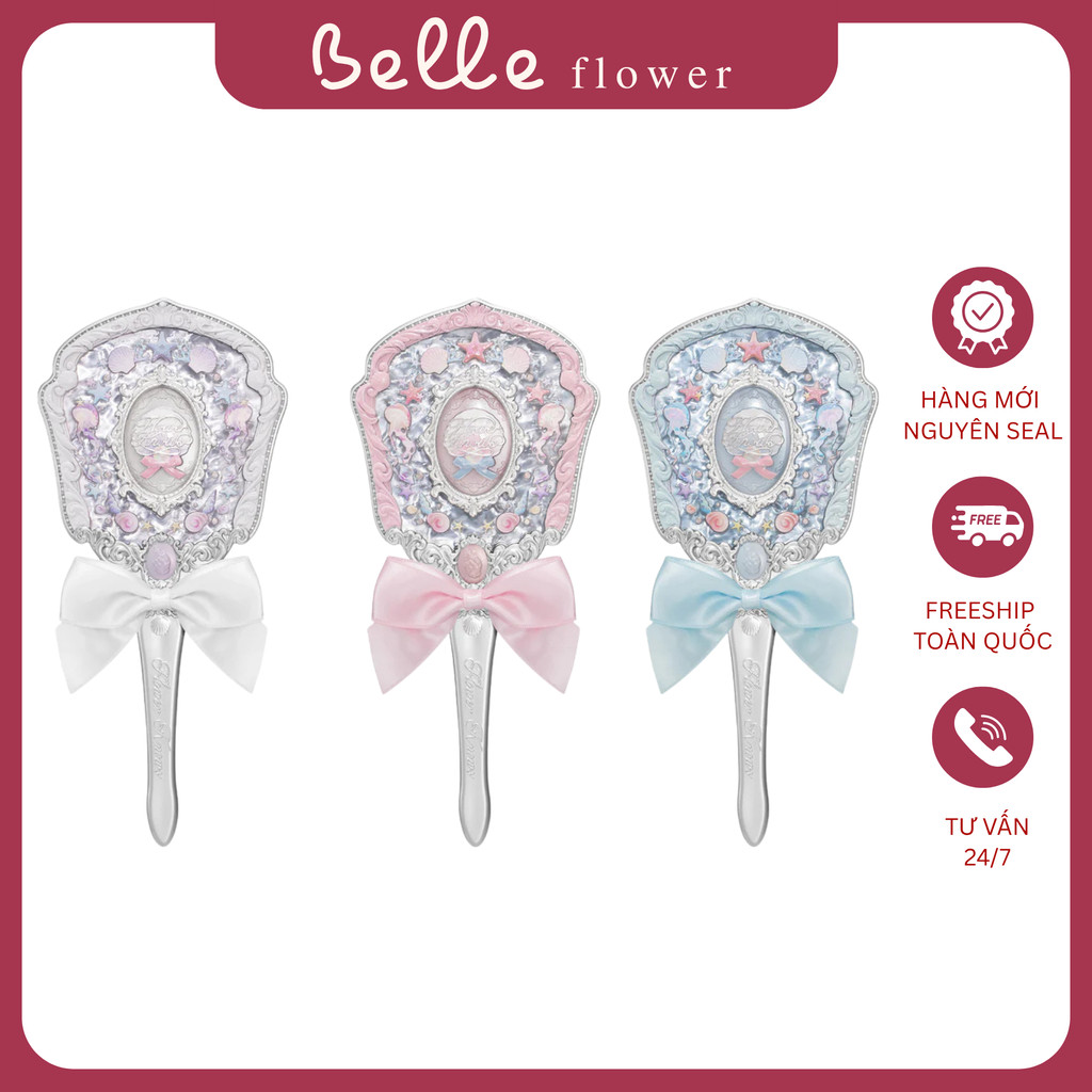 Gương Cầm Tay Shell's Jewel Flower Knows Vỏ Sò Trang Điểm Cao Cấp