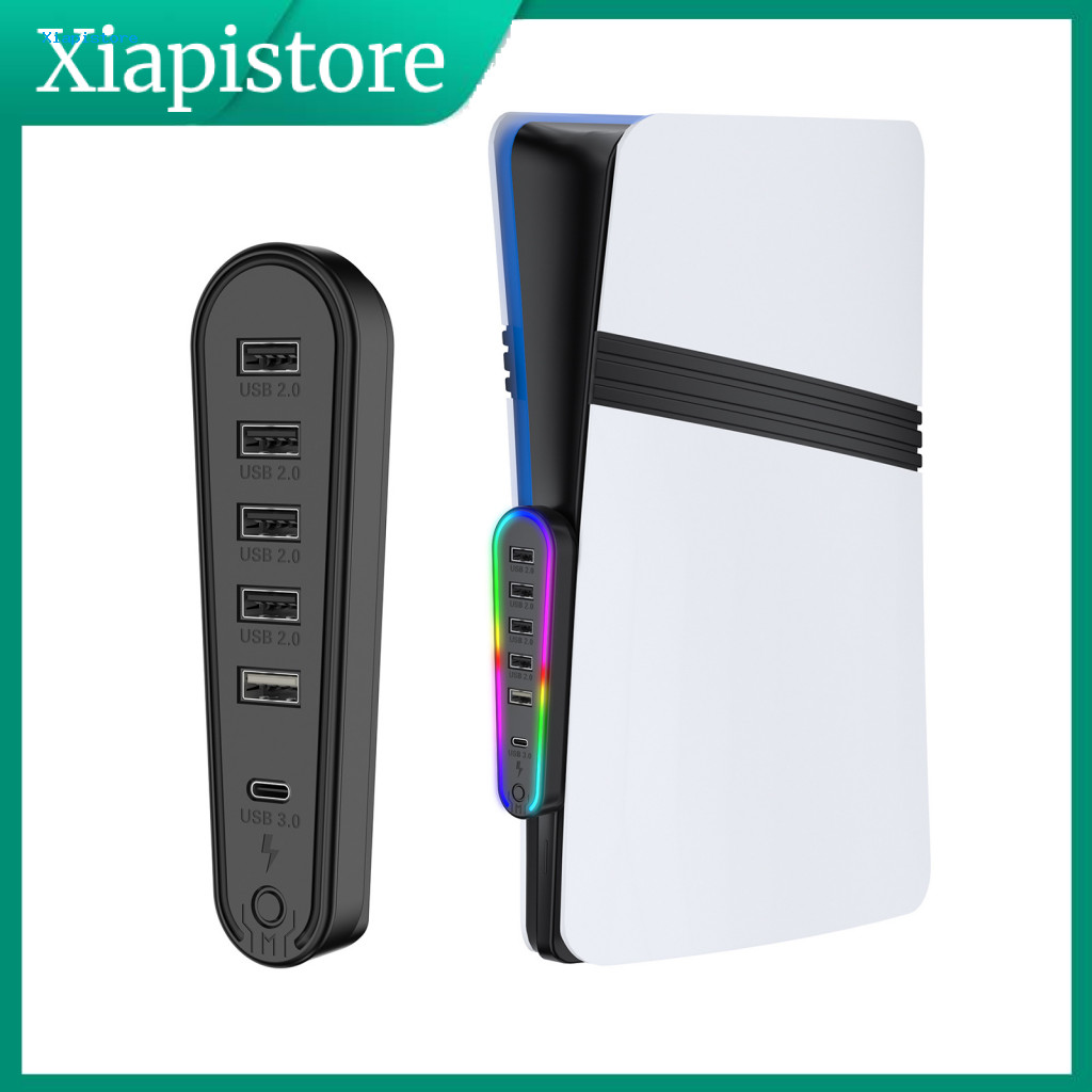 [XPT] Hub USB chiếu sáng Rgb Hub 6 cổng USB với mở rộng USB cắm và chạy nhẹ Rgb để truyền dữ liệu nh