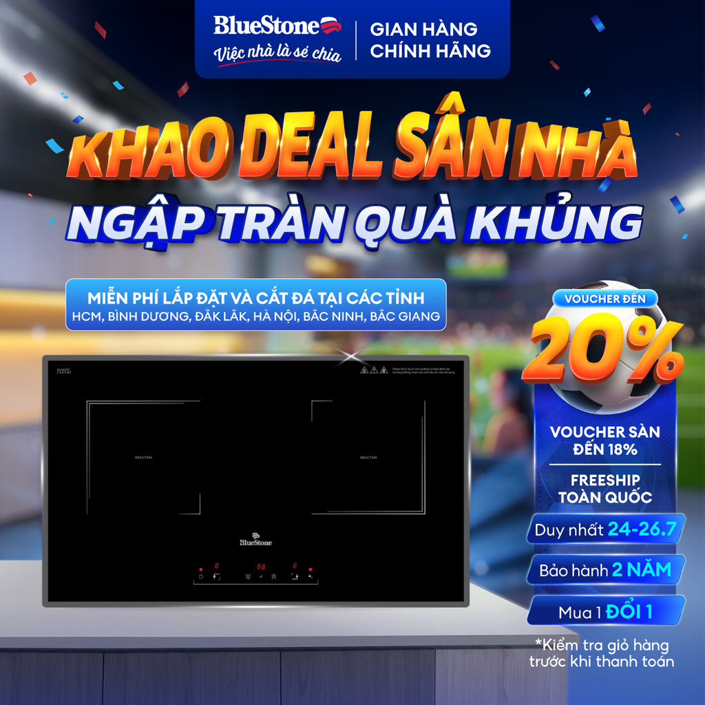 Bếp Điện Từ Đôi BlueStone ICB-6833 | 4000W Inverter | Mặt Kính SchottCeran