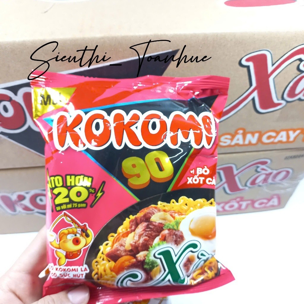 Thùng Mì Kokomi 90 Xào Vị Hải Sản Cay Tê/ (30 gói  x 95G)-Bách Hoá Mẹ Na