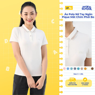 Áo polo nữ YODY phông cộc tay, vải cotton mắt chim, giữ form bền màu thoải mái mềm mại APN3340