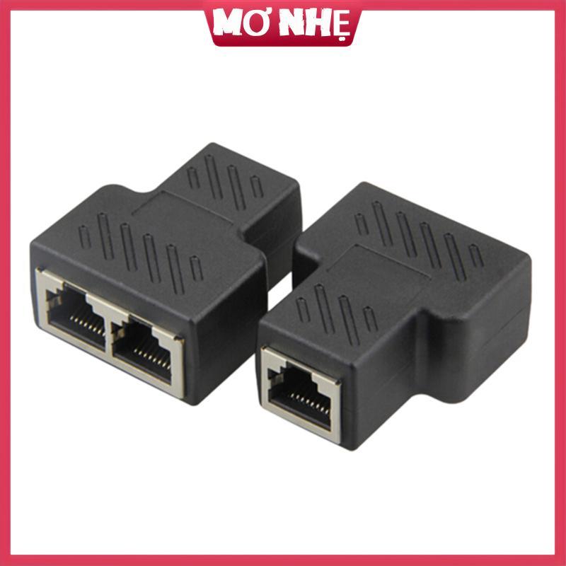 Cơ nhẹ 1 đến 2 LAN Ethernet Network Cable RJ45 Splitter cắm Adapter Connector cơ nhẹ