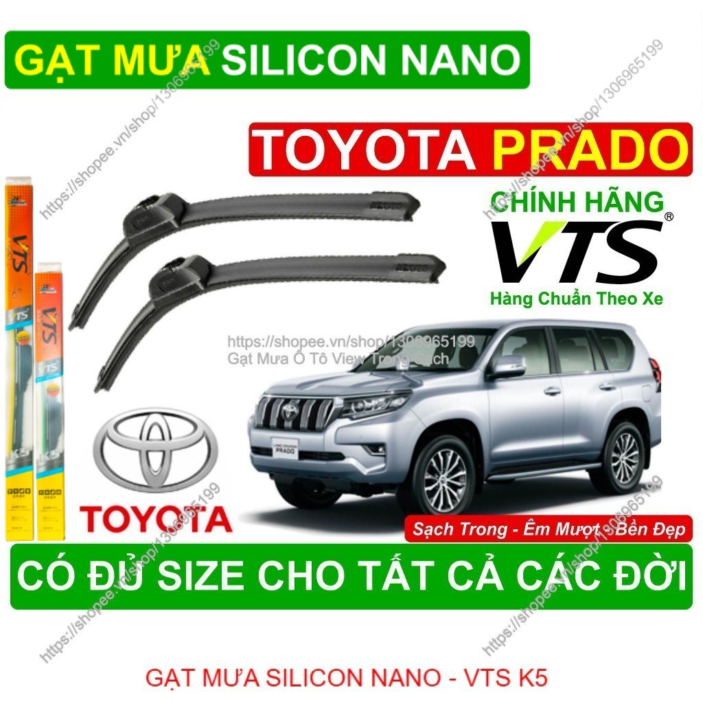 K5, Gạt Mưa Kính Lái Toyota Prado, Cặp Gạt Mưa Kính Lái Toyota Prado,  Đủ Size  Các Đời  Toyota Prad