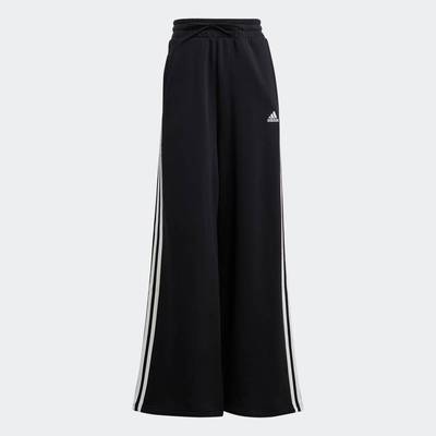 adidas Phong cách sống Quần Ống Rộng Vải Thun Da Cá 3 Sọc Essentials Nữ Đen HZ5747