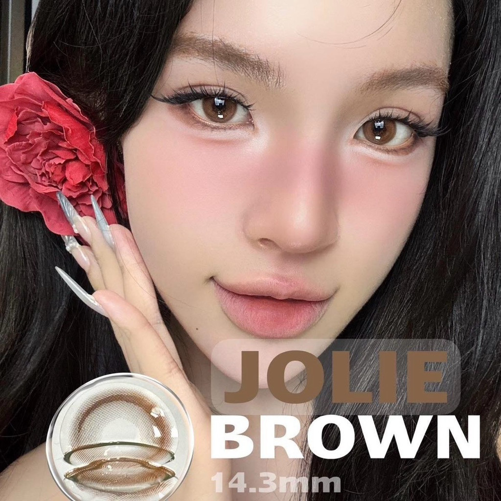 LENS 6 Tháng DREAMOON  Kính áp tròng  Jolie Brown, size vừa (Tặng Khay Gương)