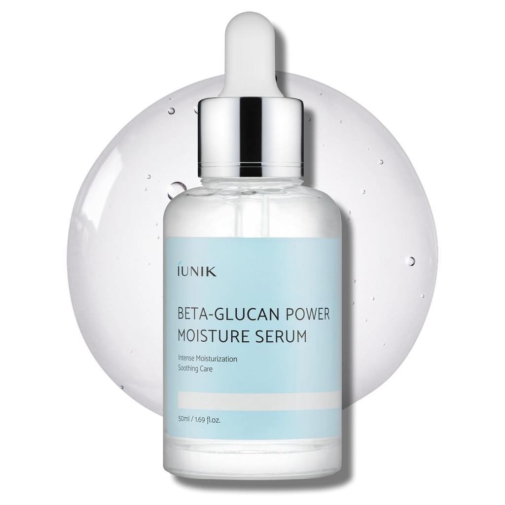IUNIKBeta-GlucanPowerMoistureSerum – Beta-Glucan & 7TypesofPeptidesDeepHydrationVeganSerumforDry, Tr