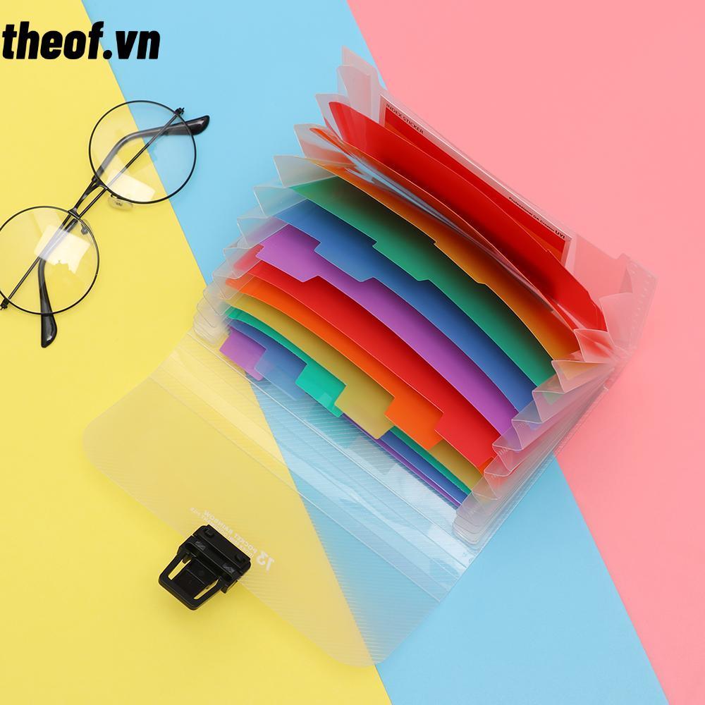 THEOF A6 File Folder File School Nhựa 13 Túi