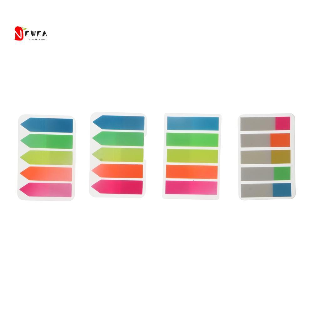 NEWEARTH GIỚI HẠN Huỳnh Quang Memo Pad Tự Dính Memo Cờ Giấy Huỳnh Quang Màu Memo Pad