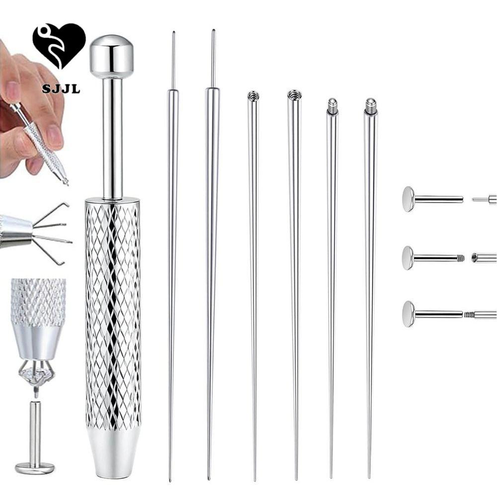 SJJL Piercing Taper Tool, Bộ dụng cụ xỏ khuyên bông tai bằng thép không gỉ chuyên nghiệp, Dụng cụ dá