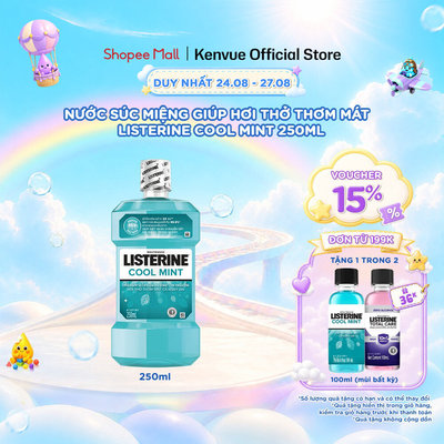 Nước Súc Miệng Giữ Hơi Thở Thơm Mát Listerine Coolmint 250ml
