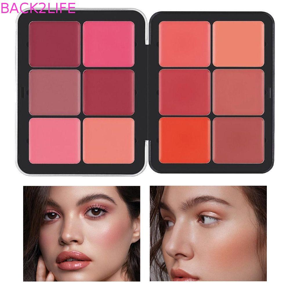 BACK2LIFE Kem Blush Palette Chống Thấm Nước 12 Màu Mờ Kem Che Khuyết Điểm Bảng Trang Điểm Mặt Sắc Tố