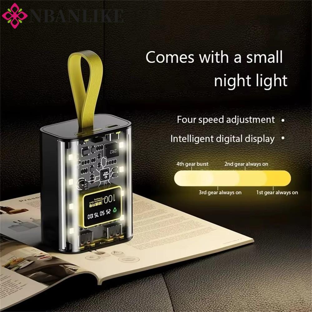 NBANLIKE Power Bank Case, Đèn ngủ LED 3 * 18650 DIY Power Bank Case, có đèn LED sạc 10W Sạc nhanh Đầ