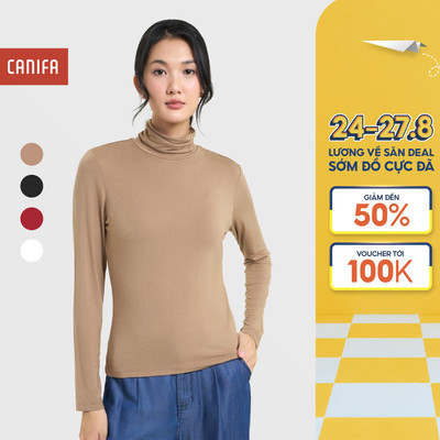 Áo giữ nhiệt nữ CANIFA cổ lọ chất liệu mềm mịn giữ ấm tốt 6IT25W005