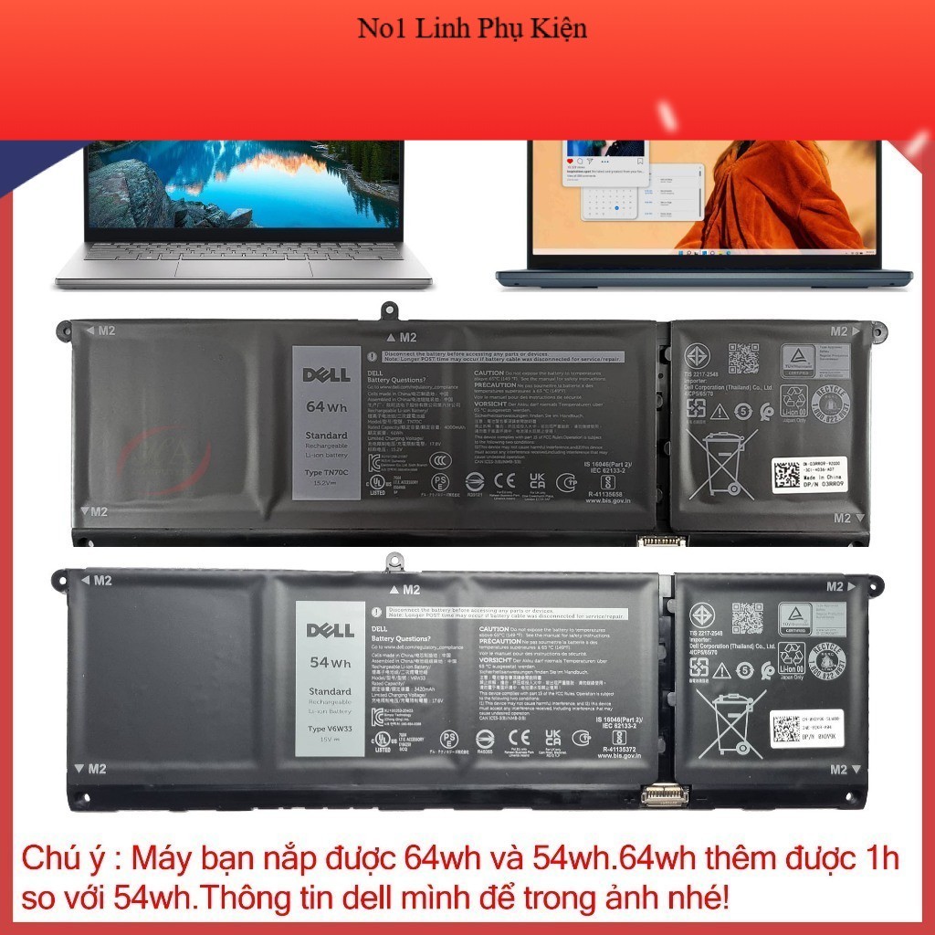 Pin Thay Thế cho Laptop Dell Inspiron 14 Plus 7420