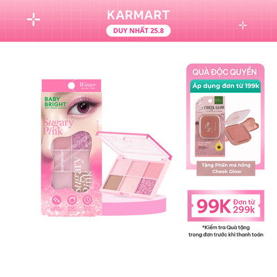 Bảng Phấn Mắt 6 Ô Cả Nhũ Và Lì Baby Bright Eye Palette Giữ Màu Lâu Trôi Cả Ngày 0.7G
