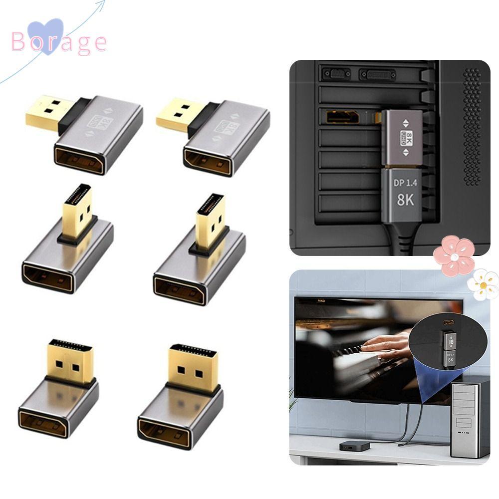 Bộ chuyển đổi BORRAONE DP Nam sang Nữ, Bộ chuyển đổi cổng hiển thị góc 90 độ 8K 60Hz, Bộ mở rộng cáp