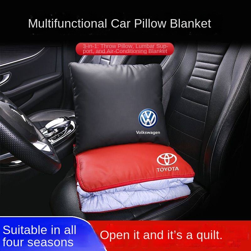 [More Car Models] Car Cushion Quilt Dual-Use BMW Benz Audi 2-in-1 Waist Pillow inside the Car Specia