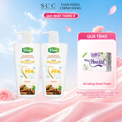 Combo 2 Sữa Tắm Dưỡng Ẩm Kháng Khuẩn The Mát Kleen 850g - Giúp Làm Sạch Và Giữ Ẩm Trên Da (Gỗ/Quế/Tràm Trà)