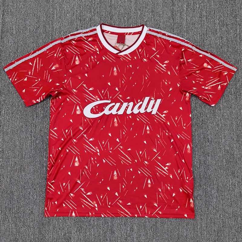 Liverpool Jersey Bóng đá sân nhà Bóng đá Retro Bóng Jersey 89-91s-2xl Tay ngắn NIJG