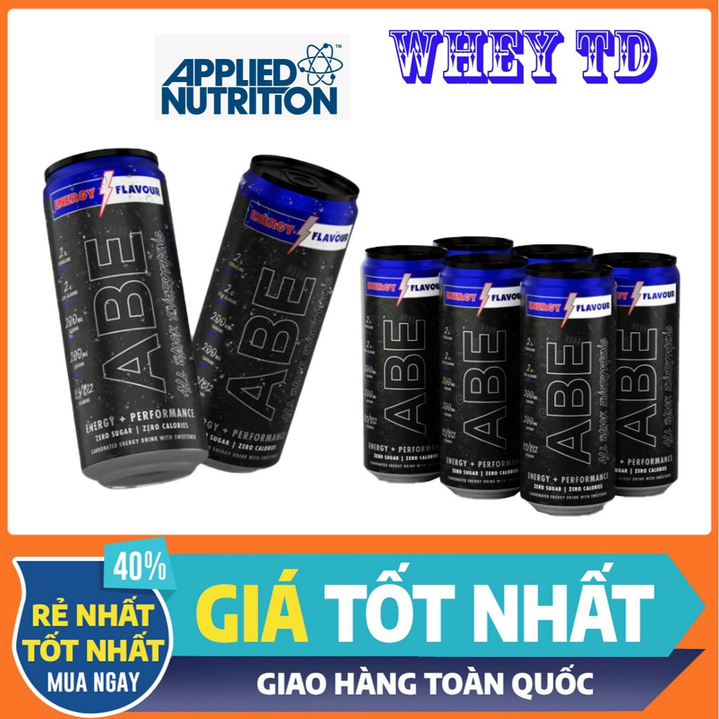 Combo 12 lon ABE Lon Applied Nutrition 330ml vị Energy- tăng sức mạnh tăng sức tập tăng hiệu suất tậ