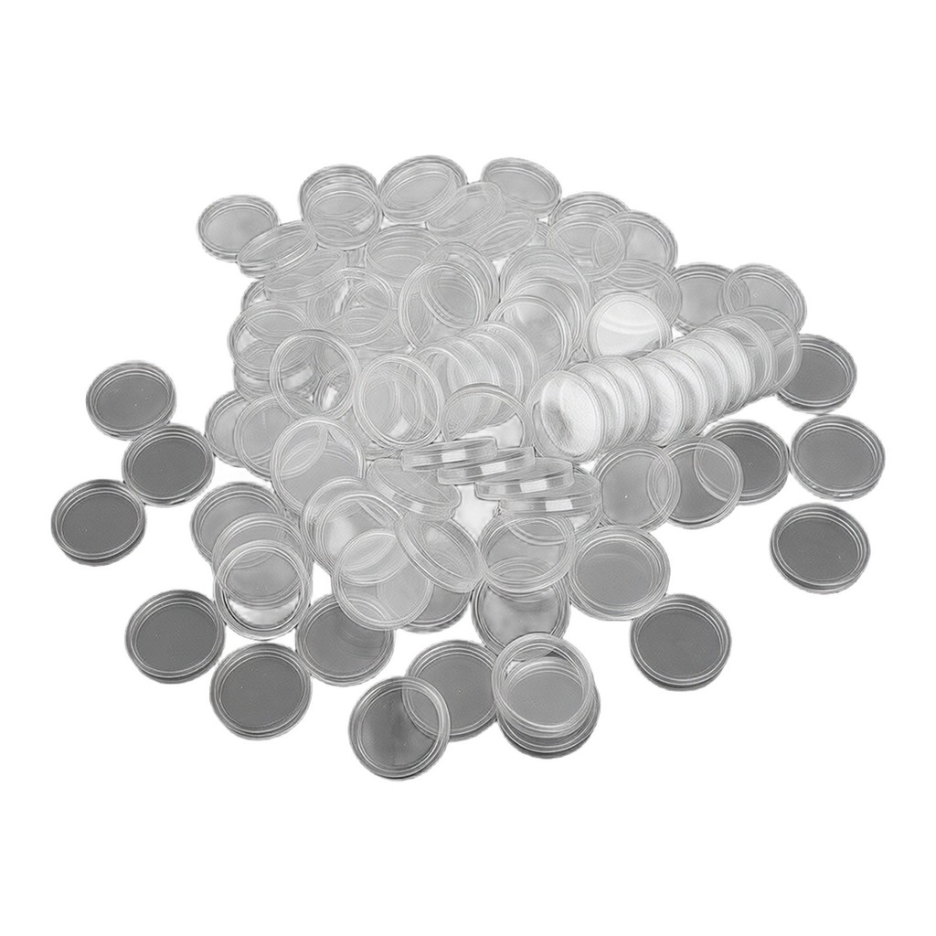[DOLLDOLL-VN]Capsules Box Coin Holder Round Display Cases Storage Clear Super Hard 100Pcs