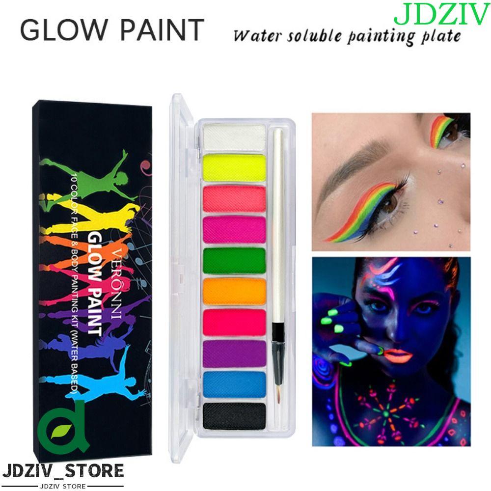 JDZIV Luminous Body Face Painting Kit, Trang điểm Chống thấm nước Dạ quang Body Art Painting, Sơn dầ