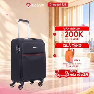 Vali kéo vải du lịch sakos elite 6 size m chất lượng quốc tế khóa tsa bảo hành 10 năm