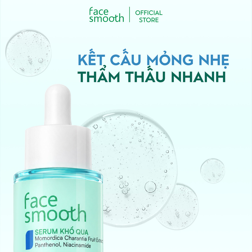 Combo Serum 30ml + Toner 250ml Cho Da Dầu Mụn Facesmooth Khổ Qua - Cấp Ẩm, Làm Dịu, Hỗ Trợ Cải Thiện Da Mụn