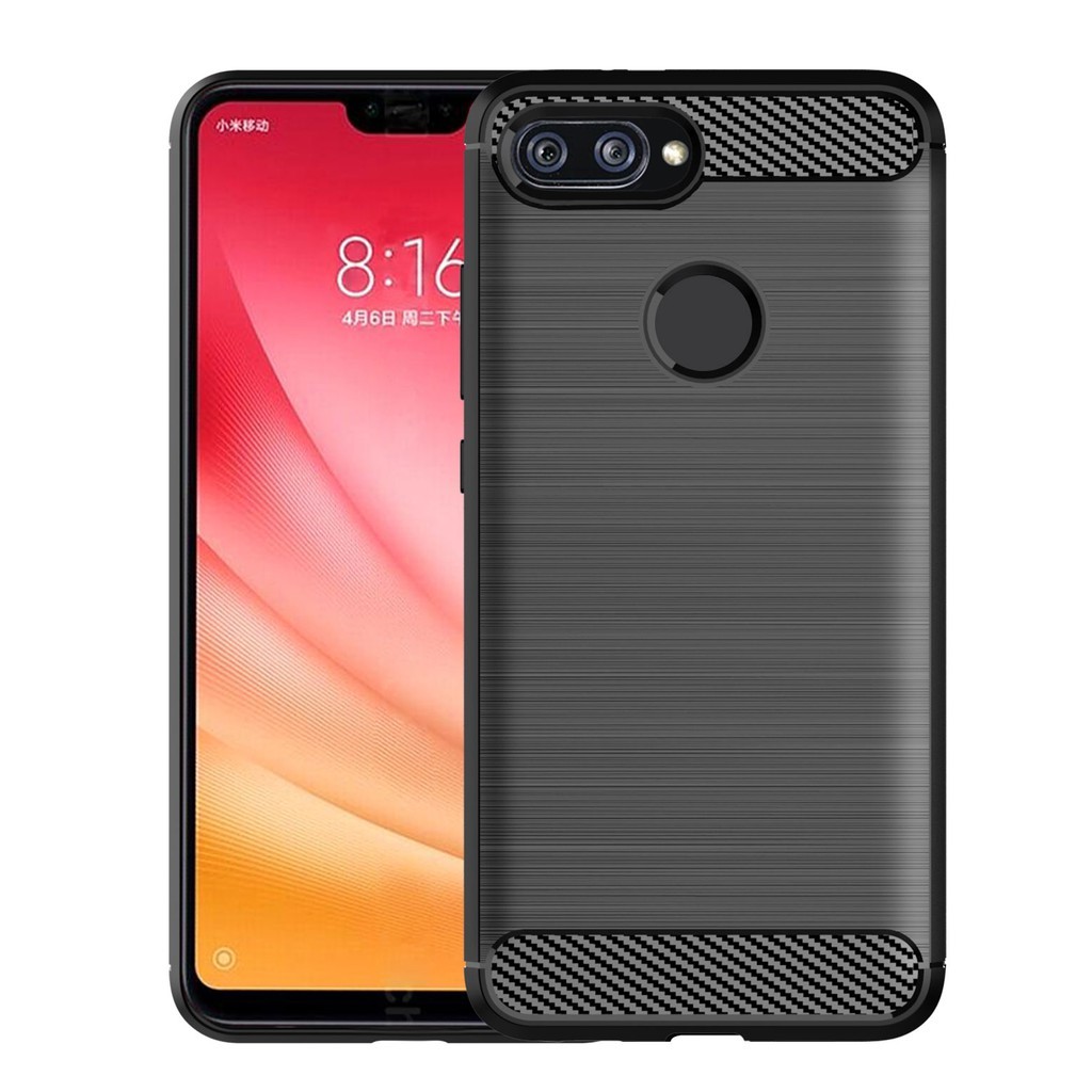 Ốp TPU Cho Xiaomi Mi 8 Lite Armor Sợi Carbon Mềm Silicon Ốp lưng Xiaomi Mi8 Lite