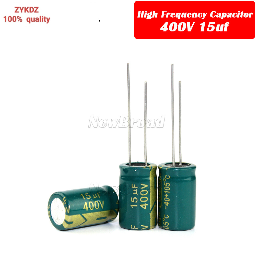 10 Chiếc Nhôm Tụ Điện Phân 400V 15UF Tần Số Cao Chịu Lực Thấp Tuổi Thọ Cao 15UF 400V 10 * 17 10 * 13