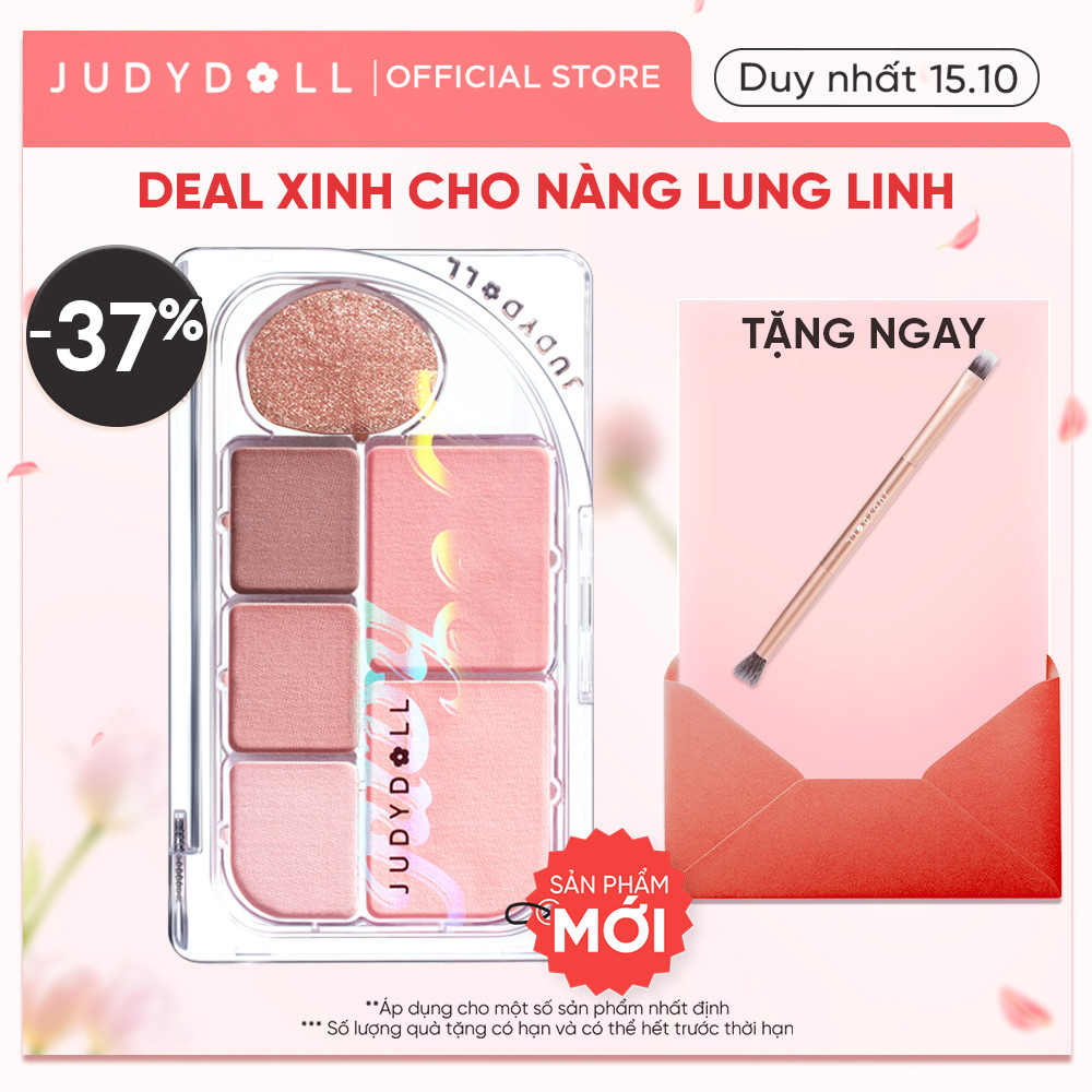 [MỚI] Bảng Phấn Mắt JUDYDOLL 8g 6 Màu Tự Nhiên Lâu Trôi Bám Màu Đa Sắc Màu Lì Kết Hợp Kèm Ô Nhũ Lấp Lánh