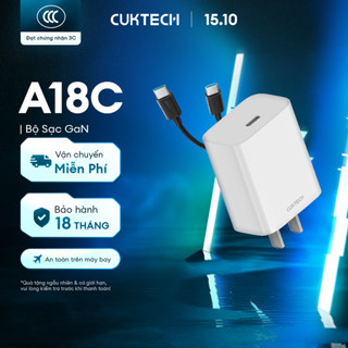 Củ Sạc GaN CUKTECH A18C 1C | Cống Suất 30W | Hỗ Trợ Sạc Nhanh | Thiết Kế Nhỏ Gọn | Bảo Hành 18 Tháng