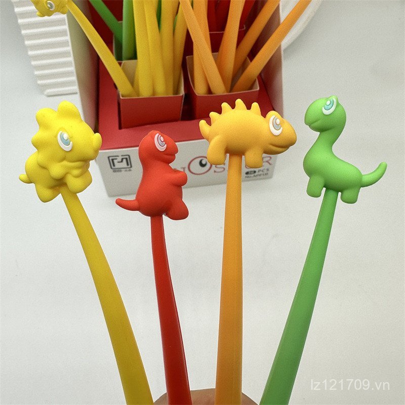Silicone Gel Bút Khủng Long Shaker Bút Mục Stegosaurus Triceratops Bút Quà Tặng Tyrannosaurus Jurass